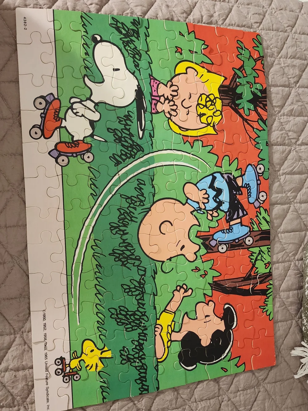 Peanuts 108-Piece Puzzle — Colorful Green & Blue Scene with Snoopy